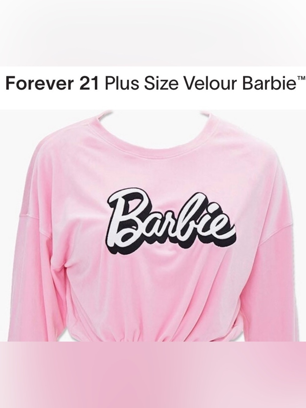 Forever 21 Pink Velour Barbie Cropped top